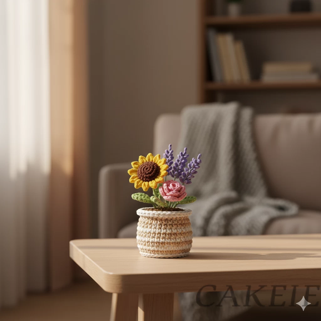 Crochet Mini Flower Pot (Table Decor)